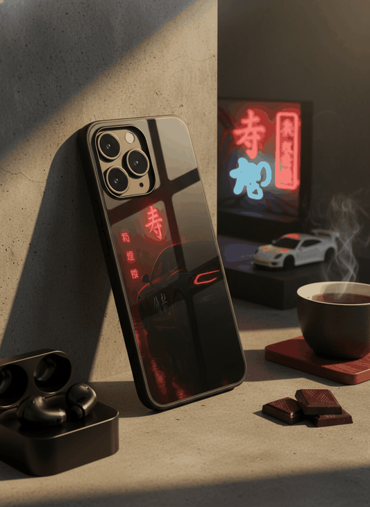 Aesthetic Car Focus Glass Back Cover For iPhone 11-17 The Case & Co