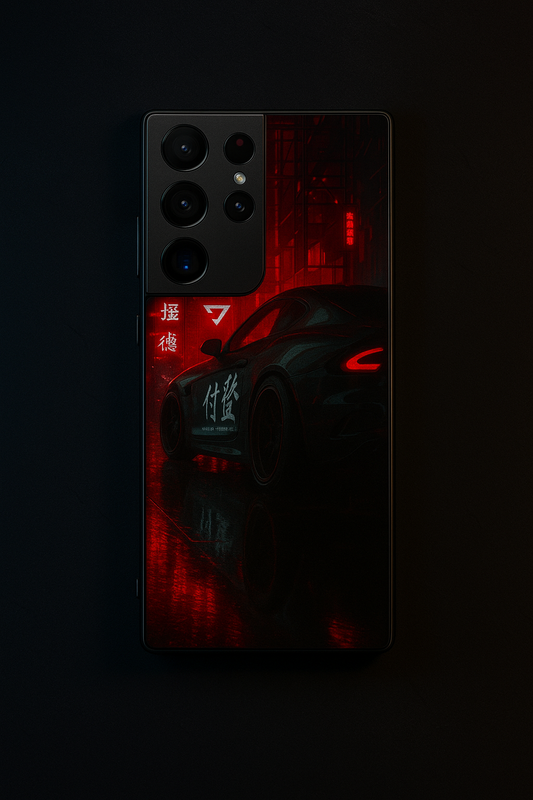 Aesthetic Car Focus Premium Glass Back Cover For Galaxy S, A, M & F Series The Case & Co