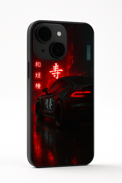 Aesthetic Car Focus Premium Glass Back Cover For iPhone 11,12,13,14,15,16,17 Models The Case & Co