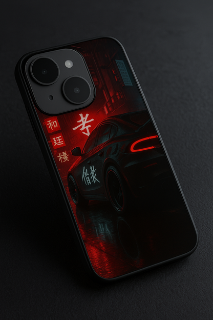 Aesthetic Car Focus Premium Glass Back Cover For iPhone 11,12,13,14,15,16,17 Models The Case & Co