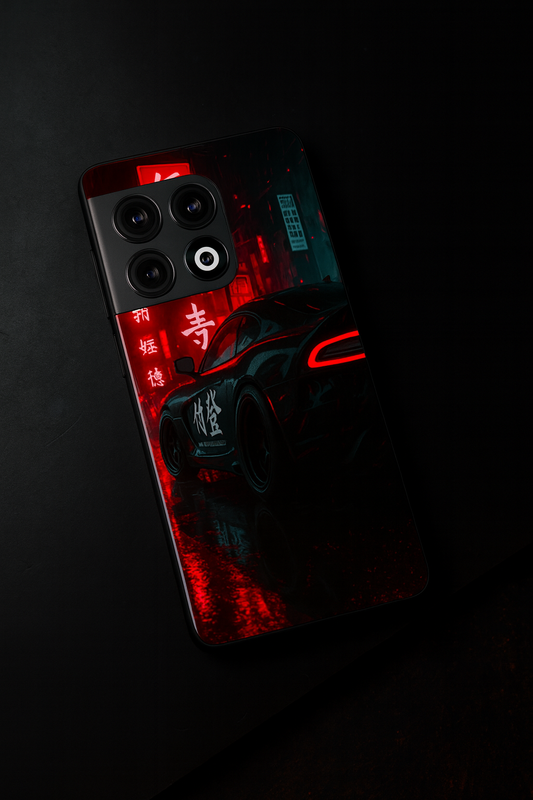 Aesthetic Car Focus Premium Glass Back Cover For One Plus 13, 12, 11, 10, Nord Serie The Case & Co