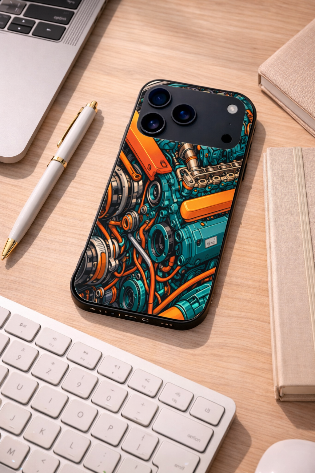 Aesthetic Engine-ry Premium Glass Back Cover For iPhone 11,12,13,14,15,16,17 Models The Case & Co