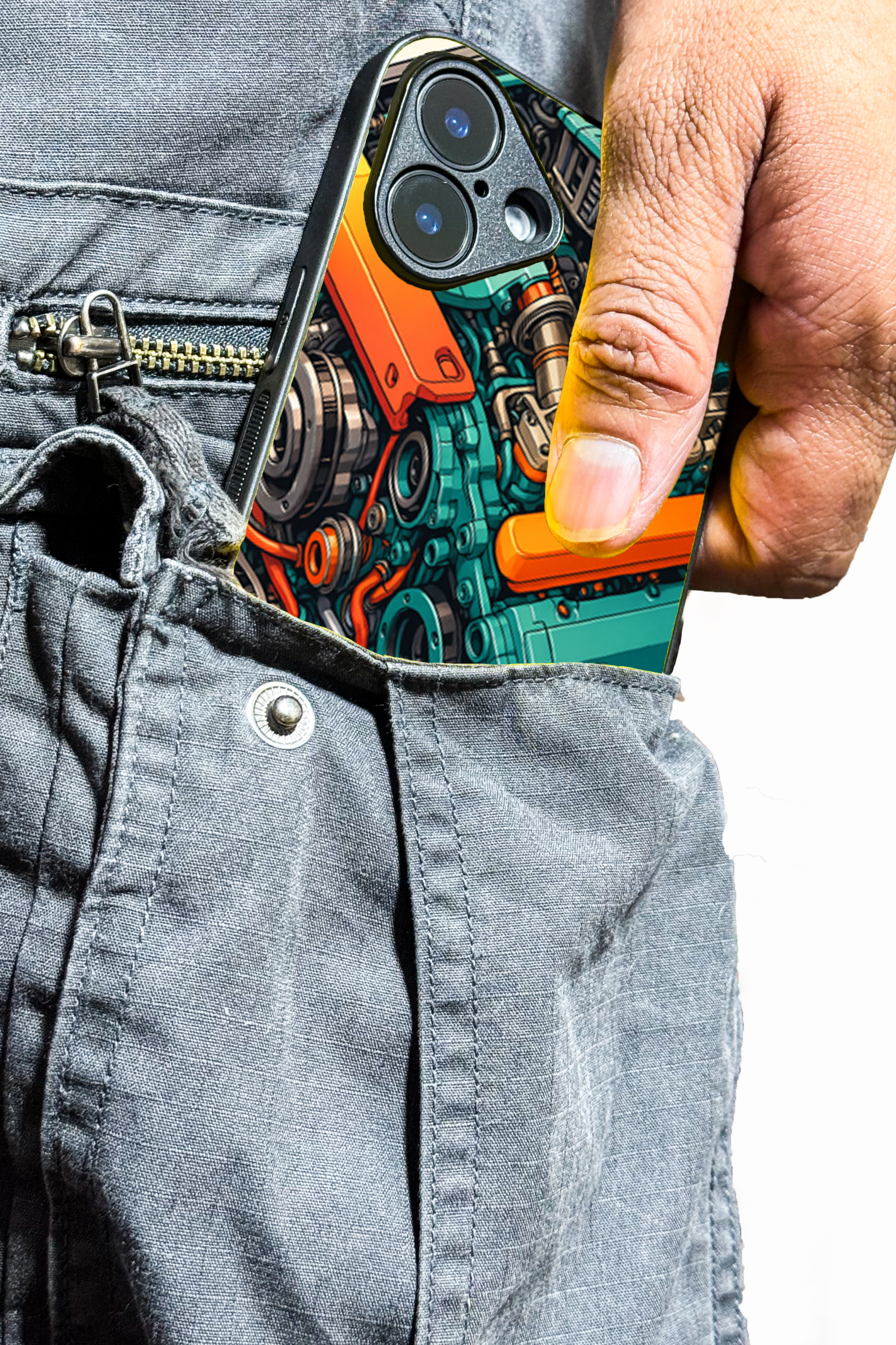 Aesthetic Engine-ry Premium Glass Back Cover For iPhone 11,12,13,14,15,16,17 Models The Case & Co