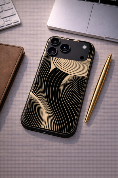 Aesthetic Swirls Premium Glass Back Cover For iPhone 11,12,13,14,15,16,17 Models The Case & Co