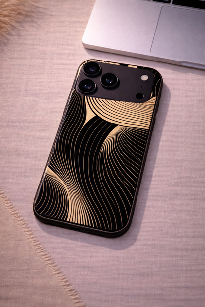 Aesthetic Swirls Premium Glass Back Cover For iPhone 11,12,13,14,15,16,17 Models The Case & Co