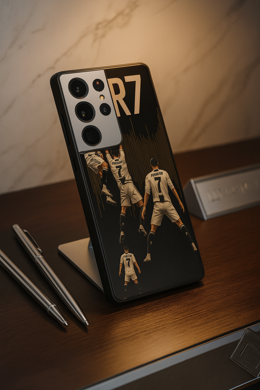 AIR CR7 Premium Glass Back Cover For Galaxy S, A, M & F Series The Case & Co