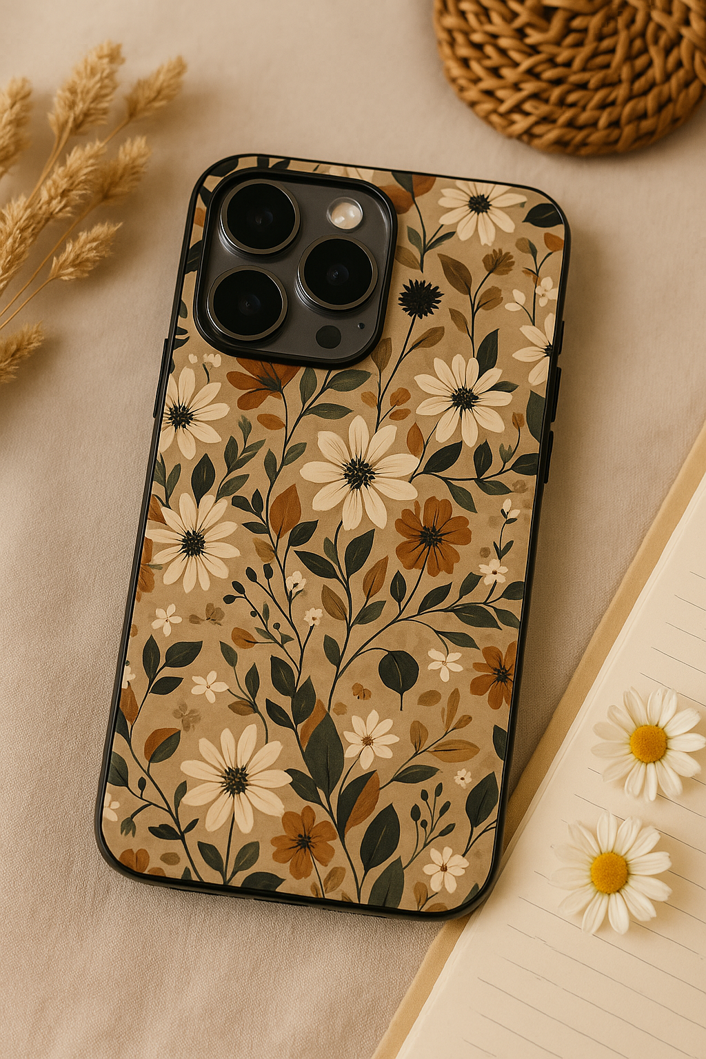 Autumn Bloom Premium Glass Back Cover For iPhone 11,12,13,14,15,16,17 Models The Case & Co