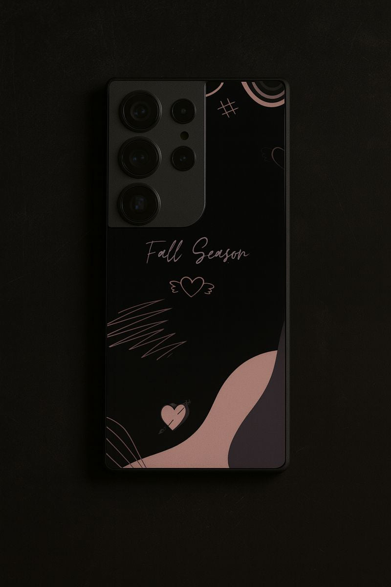 Autumn Hearts Premium Glass Back Cover For Galaxy S, A, M & F Series The Case & Co