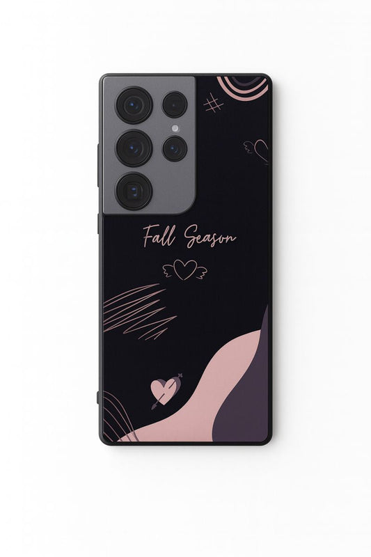 Autumn Hearts Premium Glass Back Cover For Galaxy S, A, M & F Series The Case & Co