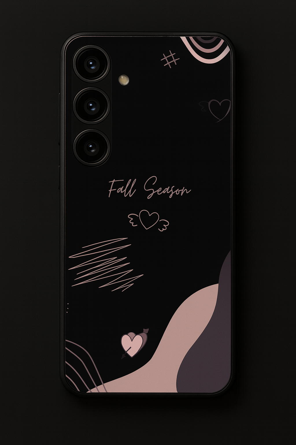 Autumn Hearts Premium Glass Back Cover For Galaxy S, A, M & F Series The Case & Co