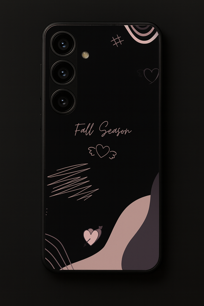 Autumn Hearts Premium Glass Back Cover For Galaxy S, A, M & F Series The Case & Co