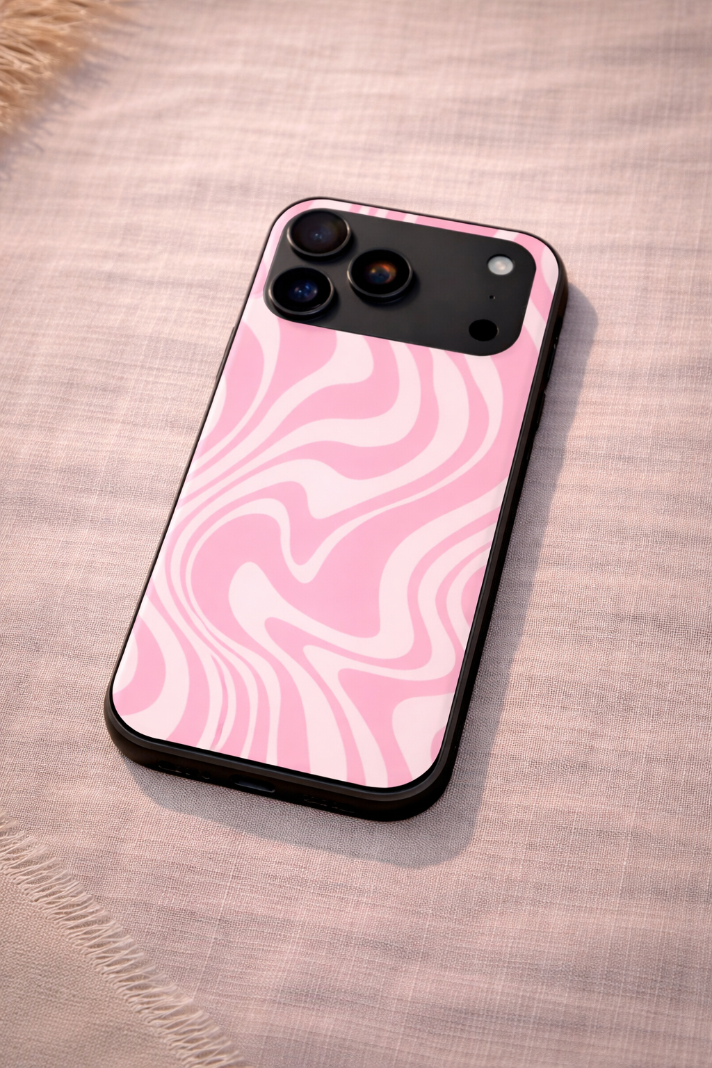 Barbie Swirl Premium Glass Back Cover For iPhone 11,12,13,14,15,16,17 Models The Case & Co