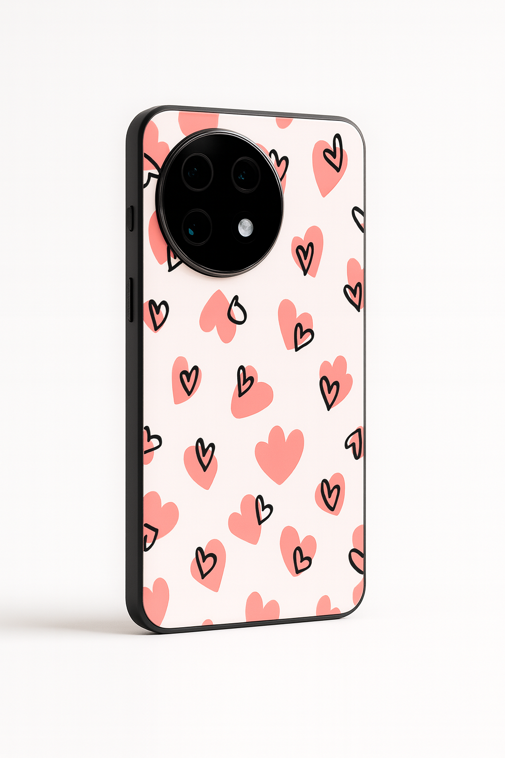 Benji Hearts Premium Glass Back Cover For One Plus 13, 12, 11, 10, Nord Series The Case & Co