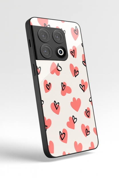 Benji Hearts Premium Glass Back Cover For One Plus 13, 12, 11, 10, Nord Series The Case & Co