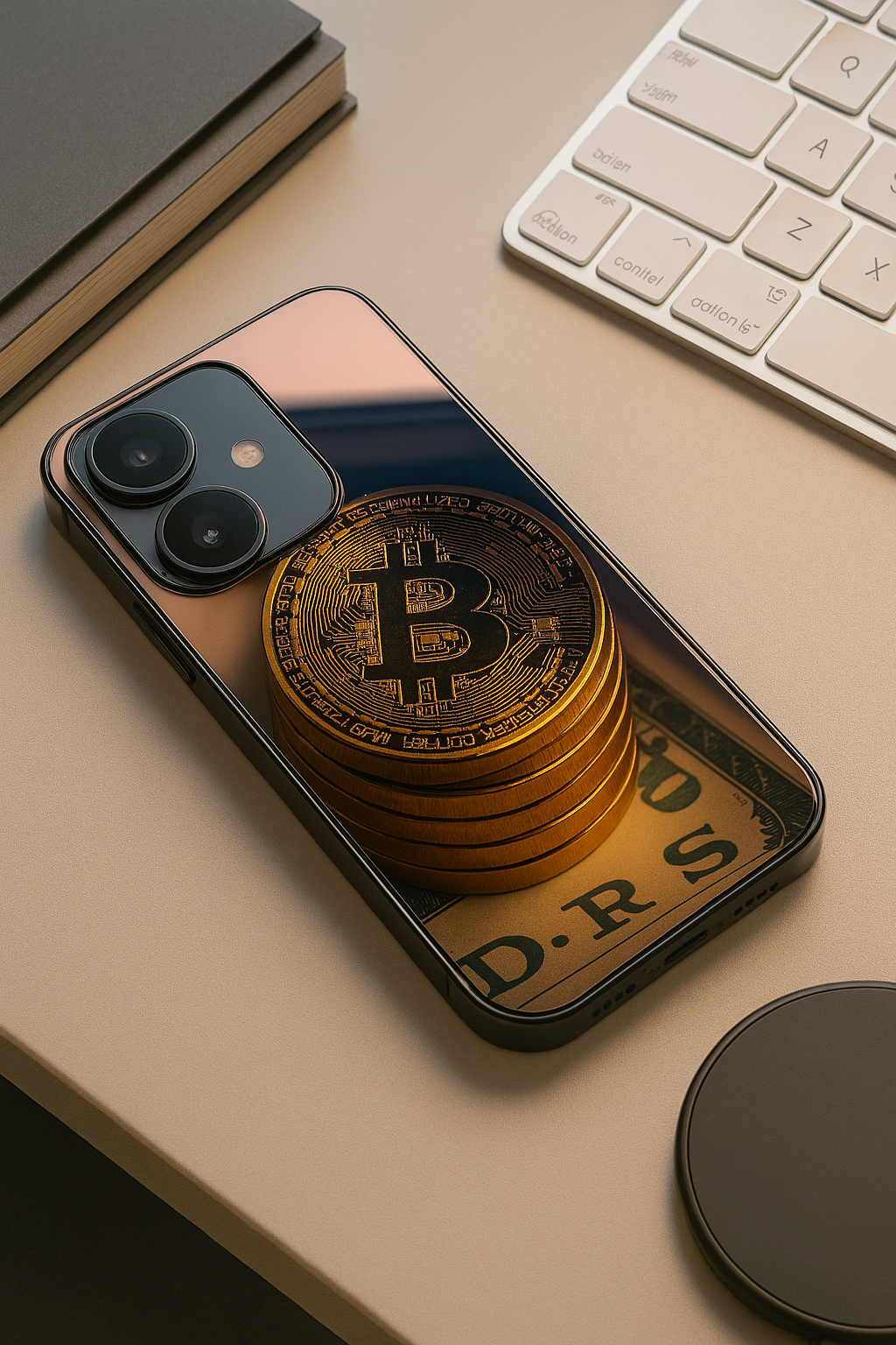 Bitcoin Blaze Premium Glass Back Cover For iPhone 11,12,13,14,15,16,17 Models The Case & Co