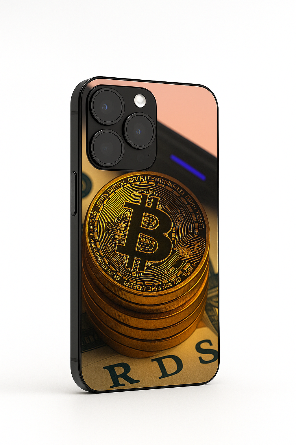 Bitcoin Blaze Premium Glass Back Cover For iPhone 11,12,13,14,15,16,17 Models The Case & Co