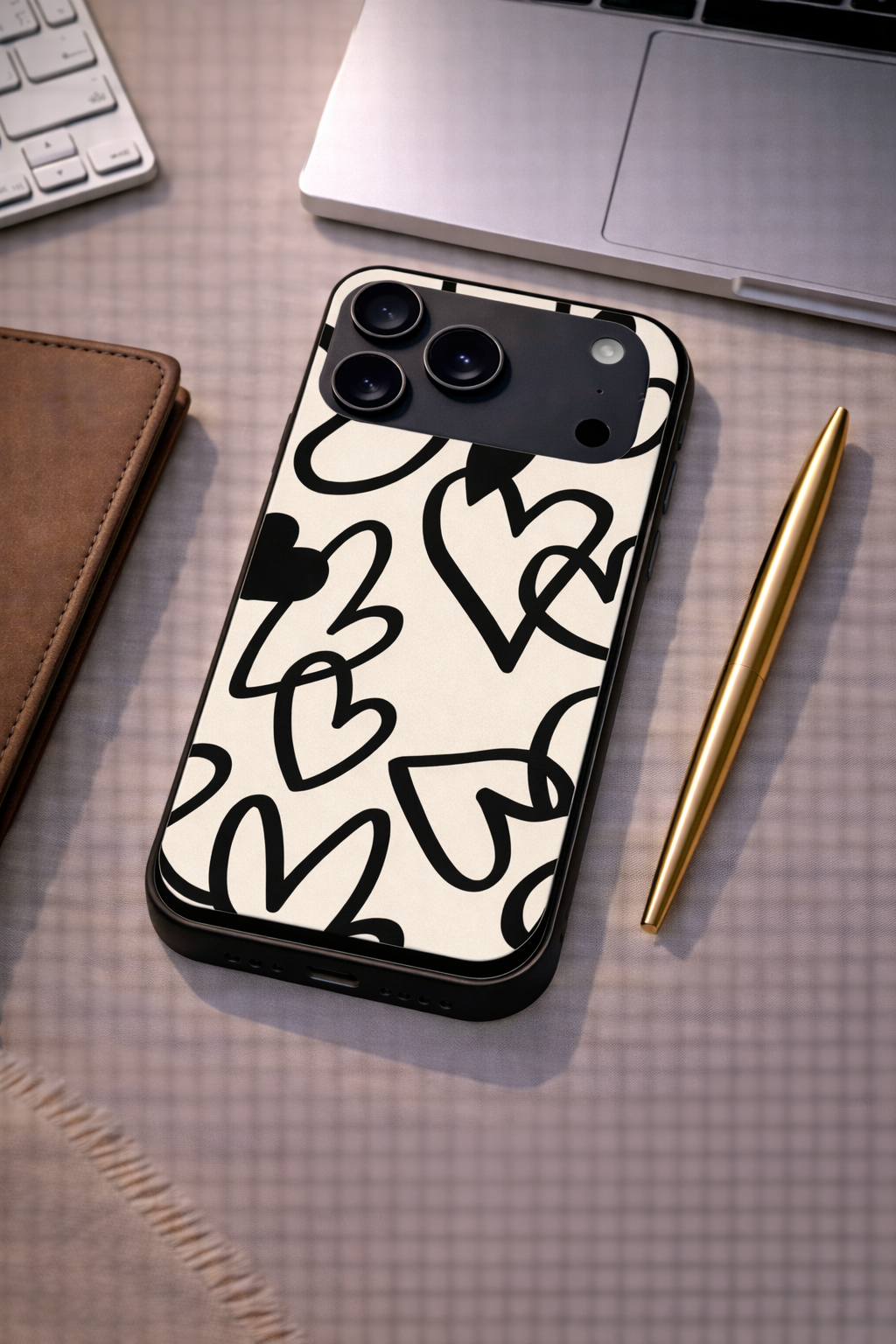 Black Heart Premium Glass Back Cover For iPhone 11,12,13,14,15,16,17 Models The Case & Co