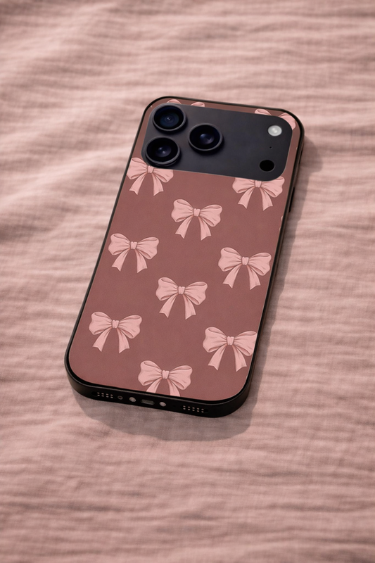 Blush Knots Sketch Premium Glass Back Cover For iPhone 11,12,13,14,15,16,17 Models The Case & Co
