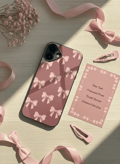 Blush Knots Sketch Premium Glass Back Cover For iPhone 11-17 Models The Case & Co