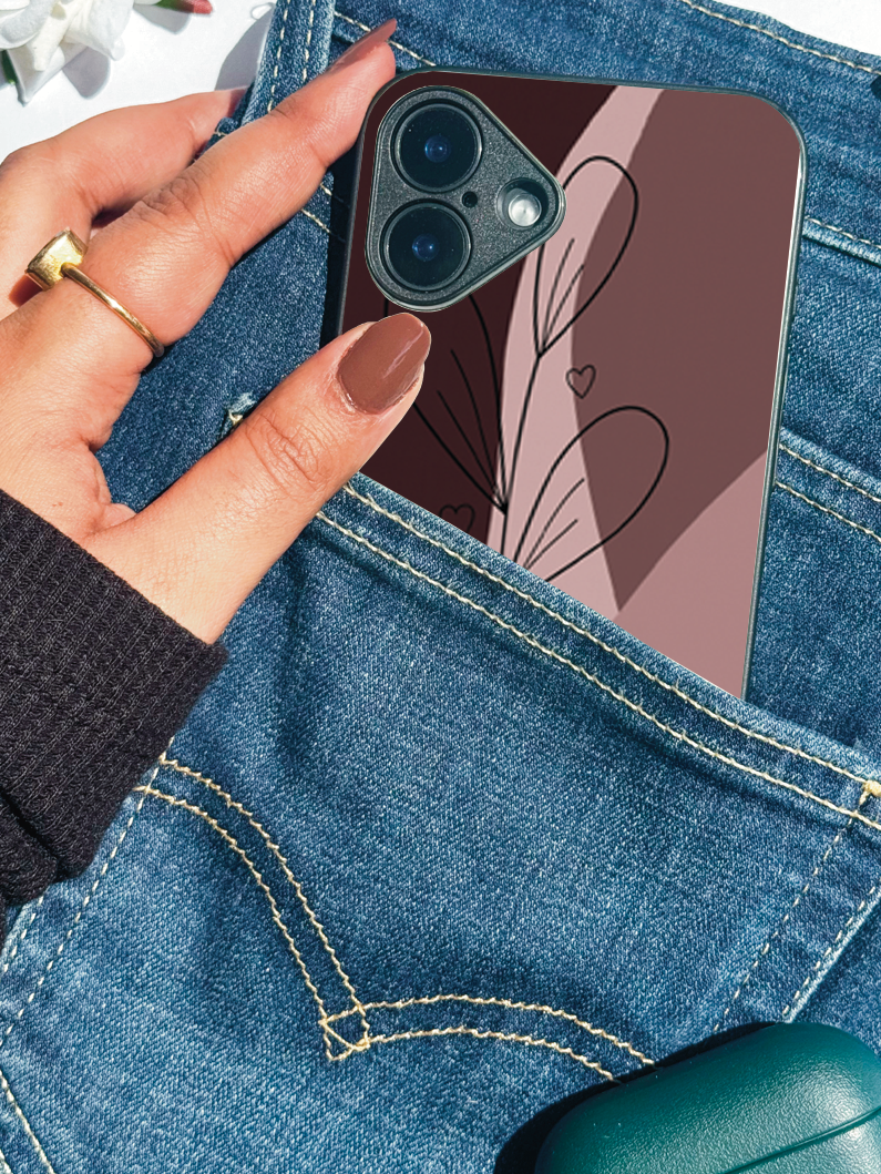 Blushing Petals Premium Glass Back Cover For iPhone 11,12,13,14,15,16,17 Models The Case & Co