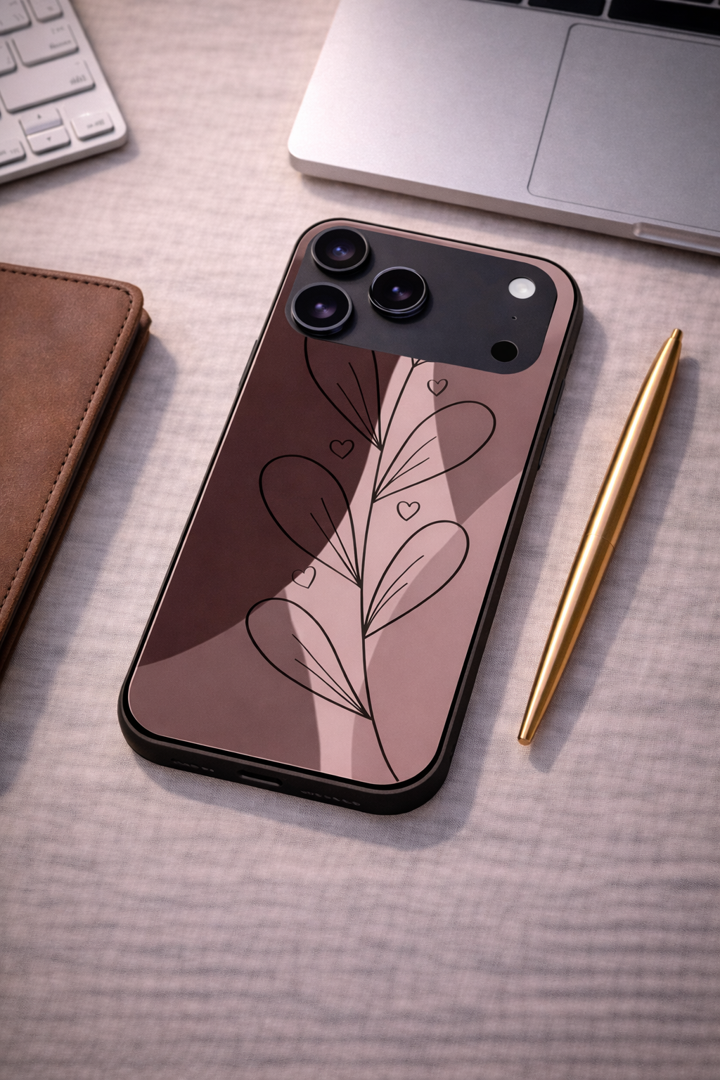 Blushing Petals Premium Glass Back Cover For iPhone 11,12,13,14,15,16,17 Models The Case & Co