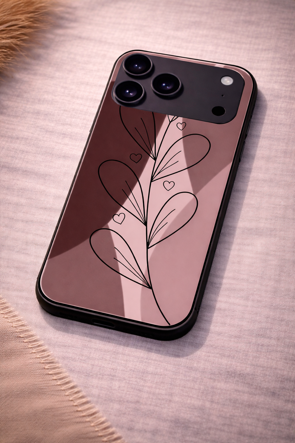 Blushing Petals Premium Glass Back Cover For iPhone 11,12,13,14,15,16,17 Models The Case & Co