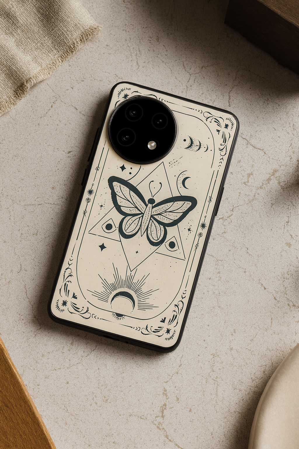 Boho Butterfly Glass Back Cover For One Plus 13, 12, 11, 10, Nord Series The Case & Co