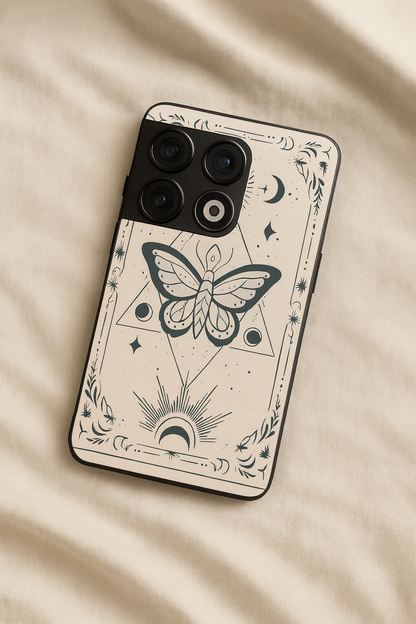 Boho Butterfly Glass Back Cover For One Plus 13, 12, 11, 10, Nord Series The Case & Co