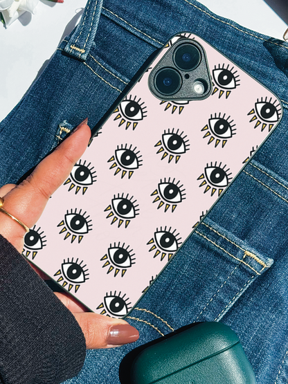 Boho Evil Eye Premium Glass Back Cover For iPhone 11,12,13,14,15,16,17 Models The Case & Co