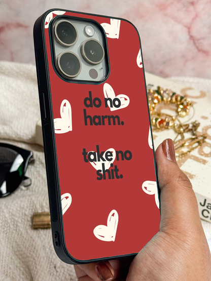 Bold Heart Premium Glass Back Cover For iPhone 11,12,13,14,15,16,17 Models The Case & Co