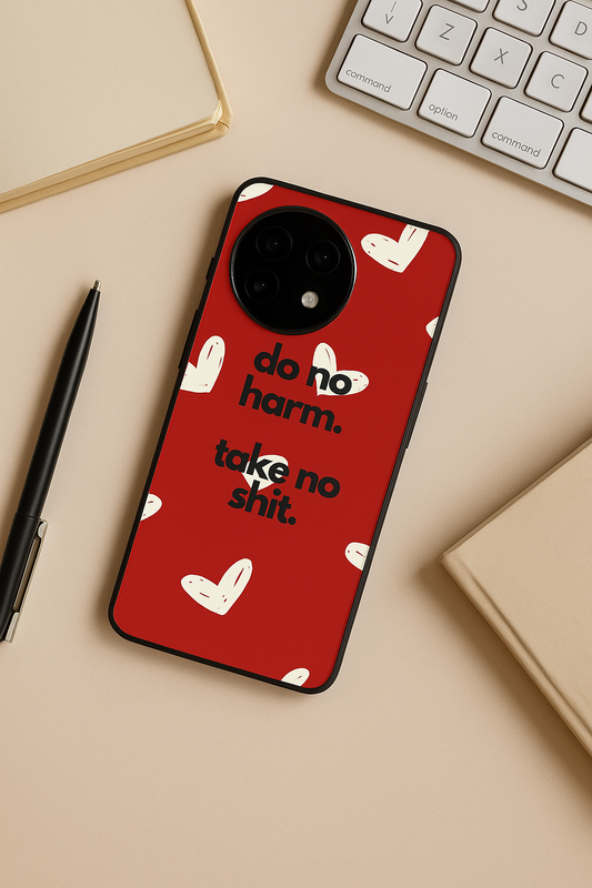 Bold Heart Premium Glass Back Cover For One Plus 13, 12, 11, 10, Nord Series The Case & Co