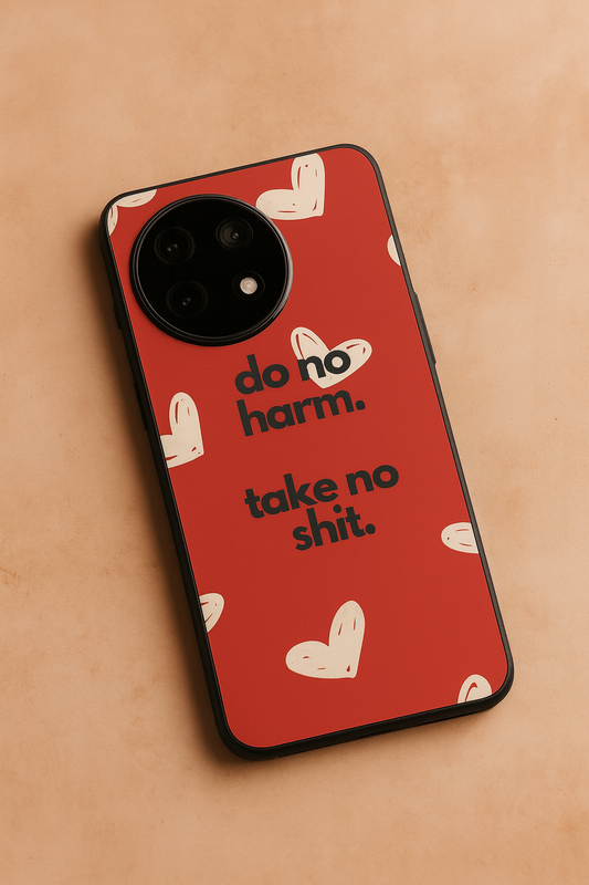 Bold Heart Premium Glass Back Cover For One Plus 13, 12, 11, 10, Nord Series The Case & Co