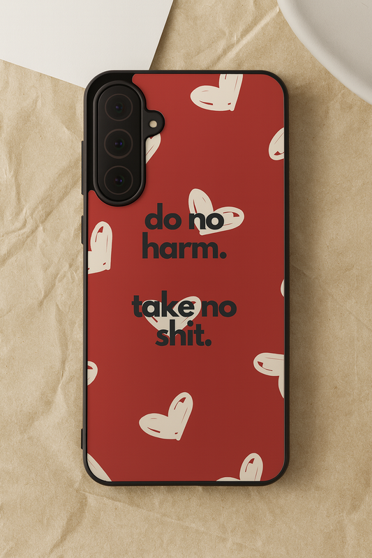 Bold Hearts Premium Glass Back Cover For Galaxy S, A, M & F Series The Case & Co