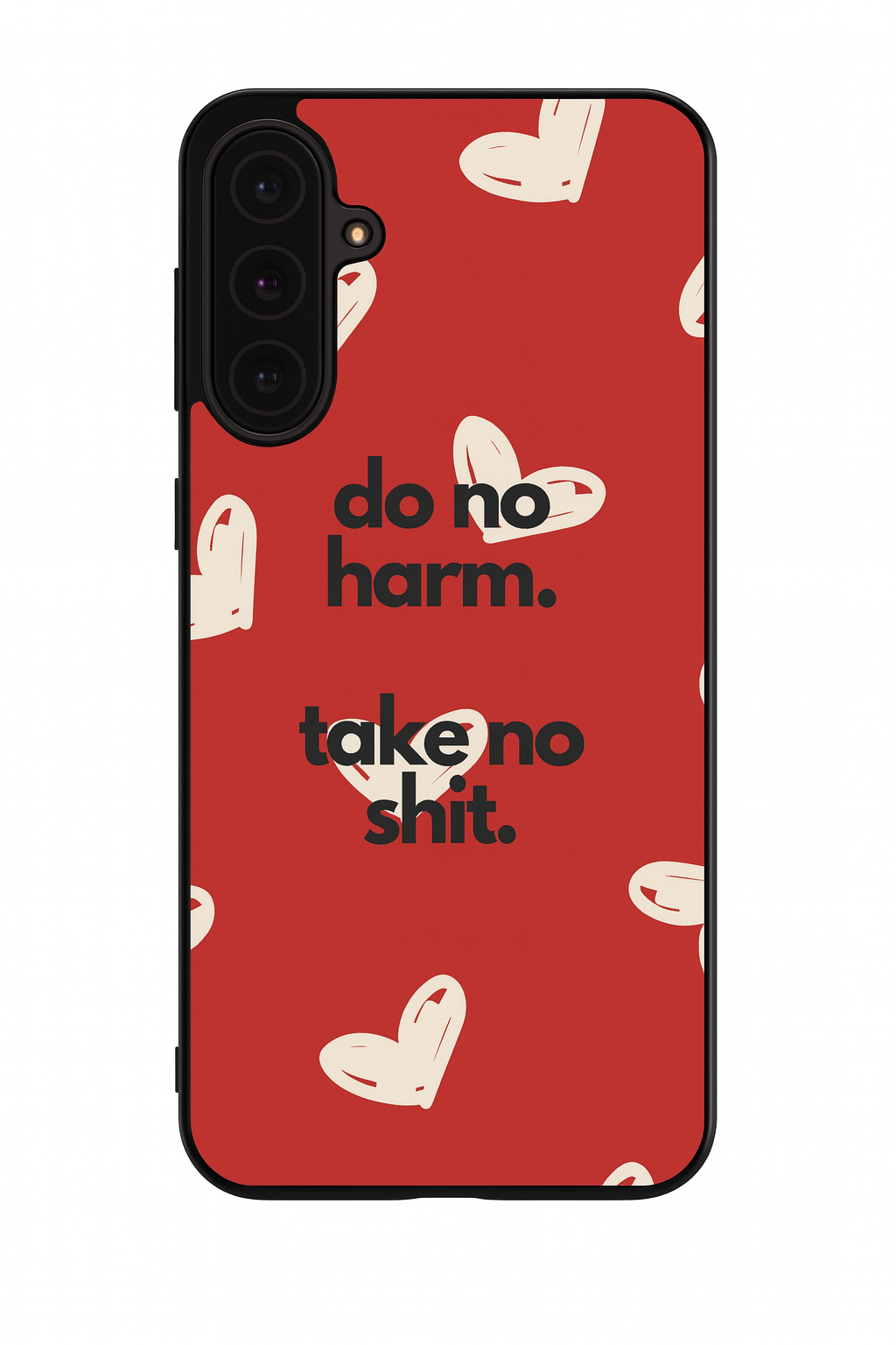 Bold Hearts Premium Glass Back Cover For Galaxy S, A, M & F Series The Case & Co