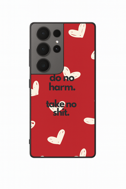 Bold Hearts Premium Glass Back Cover For Galaxy S, A, M & F Series The Case & Co