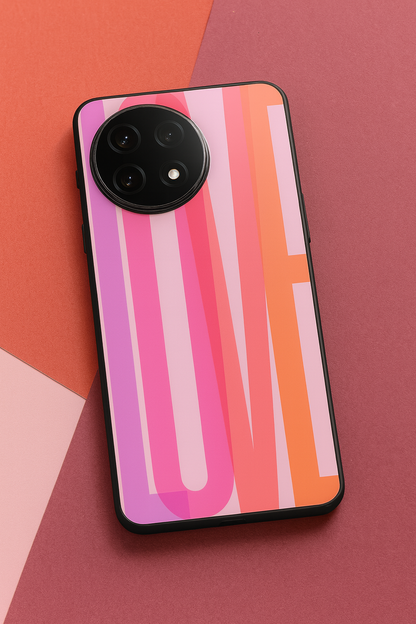 Bold Love Premium Glass Back Cover For One Plus 13, 12, 11, 10, Nord Series The Case & Co