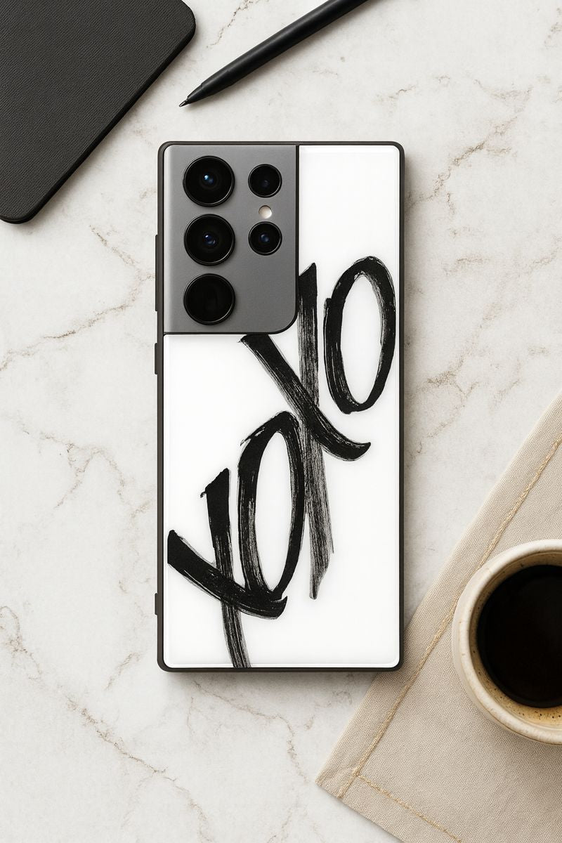 Bold XOXO Premium Glass Back Cover For Galaxy S, A, M & F Series The Case & Co