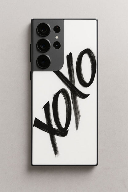 Bold XOXO Premium Glass Back Cover For Galaxy S, A, M & F Series The Case & Co
