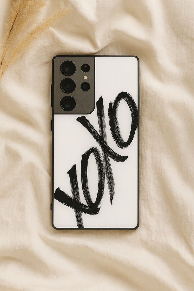 Bold XOXO Premium Glass Back Cover For Galaxy S, A, M & F Series The Case & Co