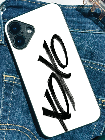 Bold XOXO Premium Glass Back Cover For iPhone 11,12,13,14,15,16,17 Models The Case & Co