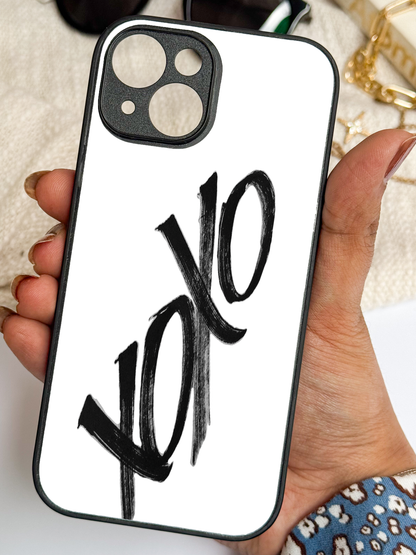Bold XOXO Premium Glass Back Cover For iPhone 11,12,13,14,15,16,17 Models The Case & Co