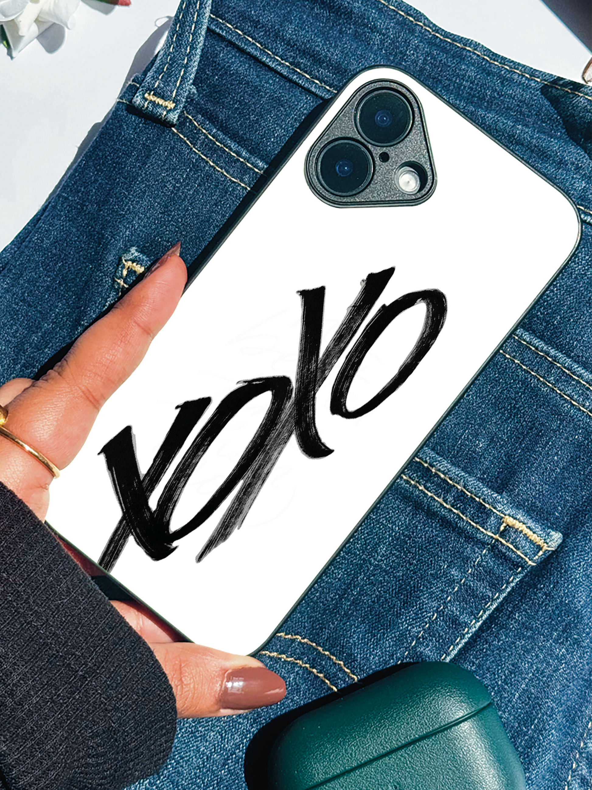 Bold XOXO Premium Glass Back Cover For iPhone 11,12,13,14,15,16,17 Models The Case & Co