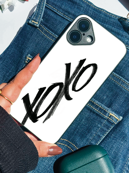 Bold XOXO Premium Glass Back Cover For iPhone 11,12,13,14,15,16,17 Models The Case & Co