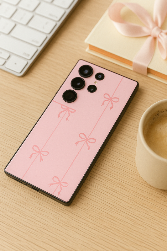 Bows Stripes Premium Glass Back Cover For Galaxy S, A, M & F Series The Case & Co