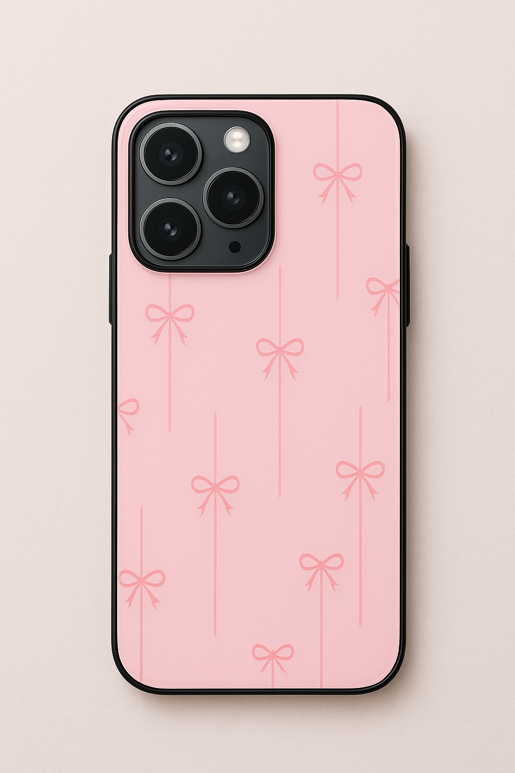 Bows Stripes Premium Glass Back Cover For iPhone 11,12,13,14,15,16,17 Models The Case & Co