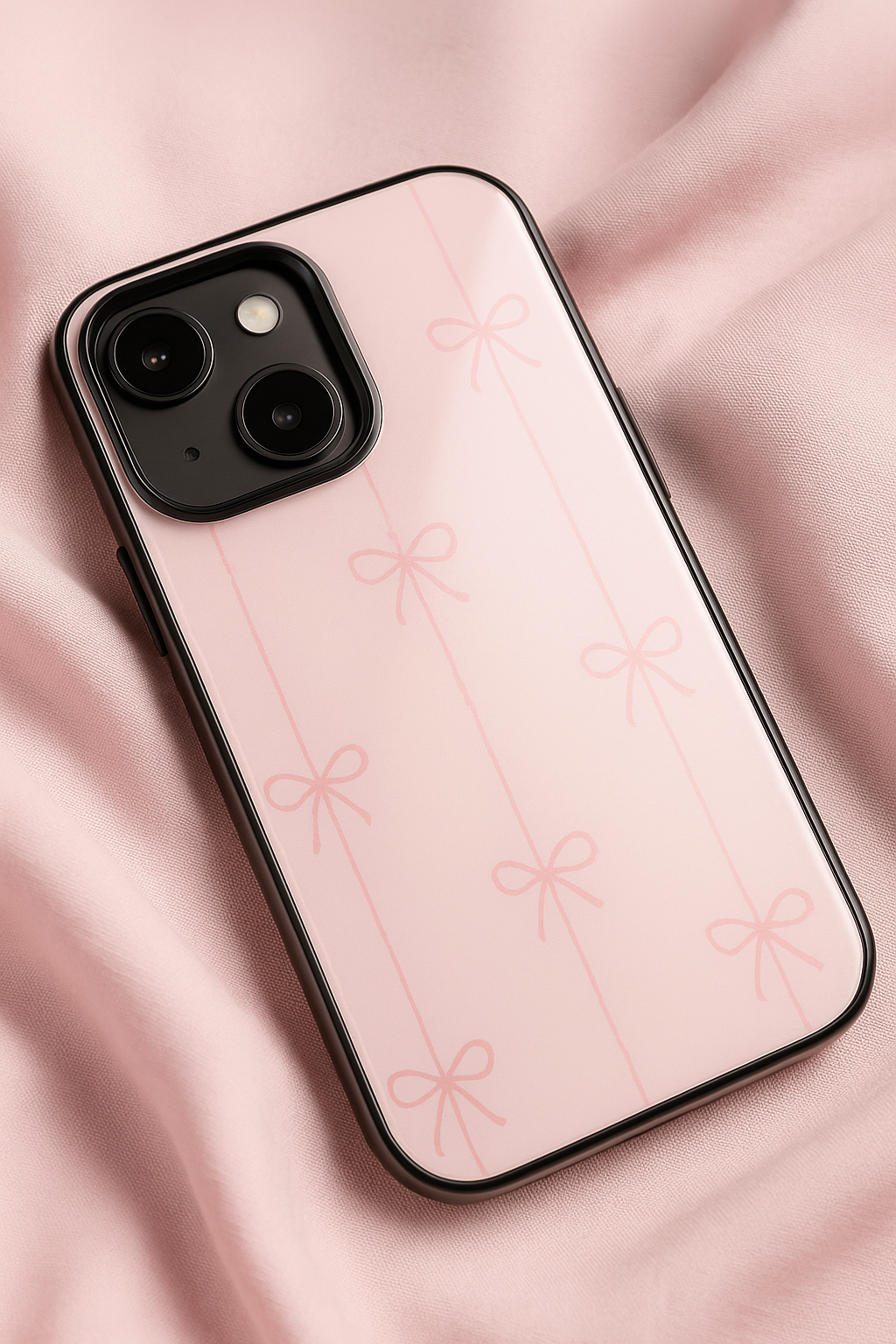 Bows Stripes Premium Glass Back Cover For iPhone 11,12,13,14,15,16,17 Models The Case & Co
