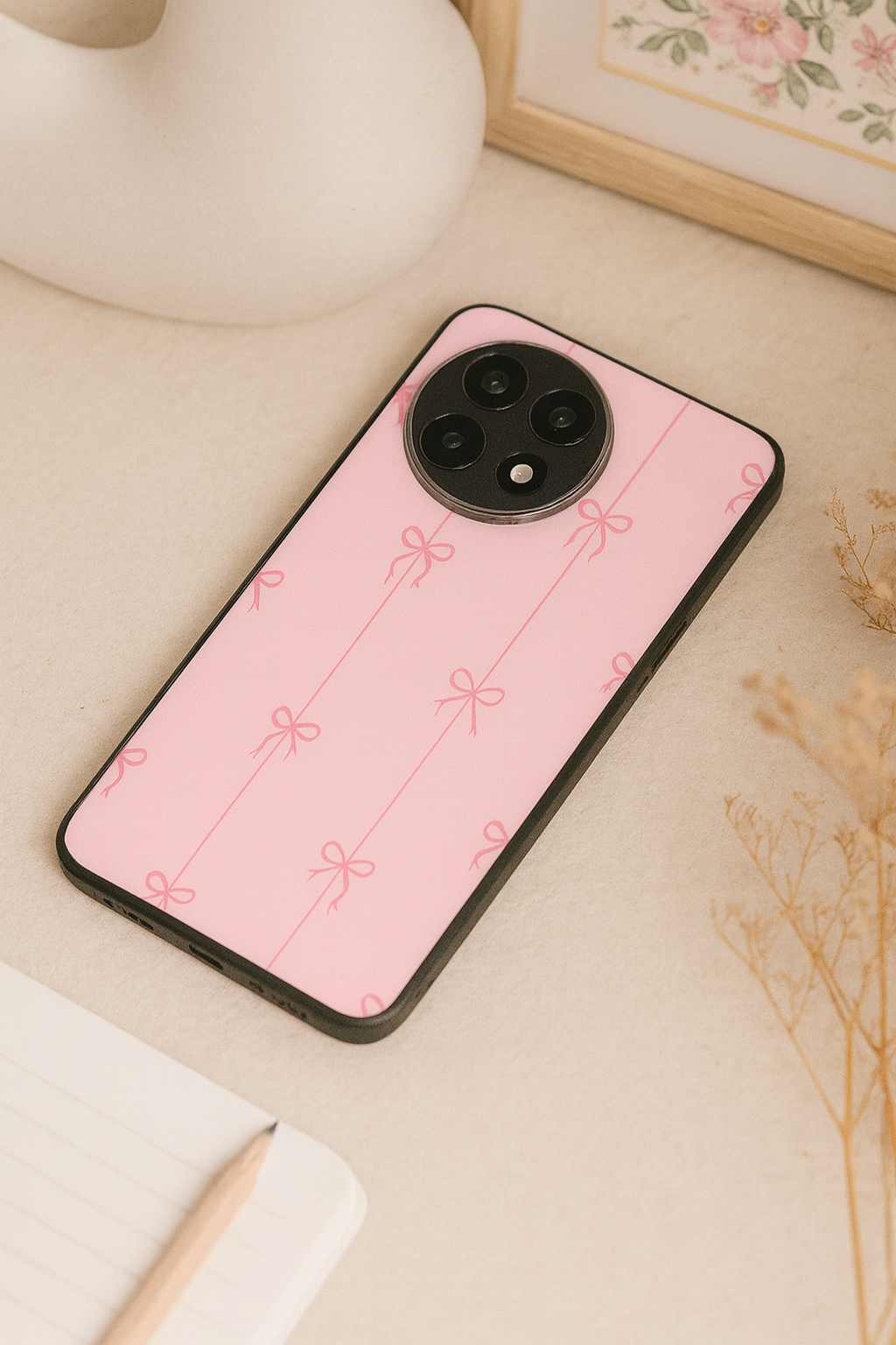 Bows Stripes Premium Glass Back Cover For One Plus 13, 12, 11, 10, Nord Series The Case & Co