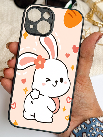 Bunny Pooh Premium Glass Back Cover For iPhone 11,12,13,14,15,16,17 Models The Case & Co