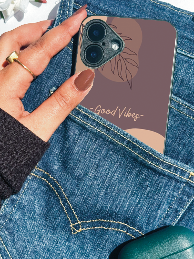 Calm Aura Premium Glass Back Cover For iPhone 11,12,13,14,15,16,17 Models The Case & Co