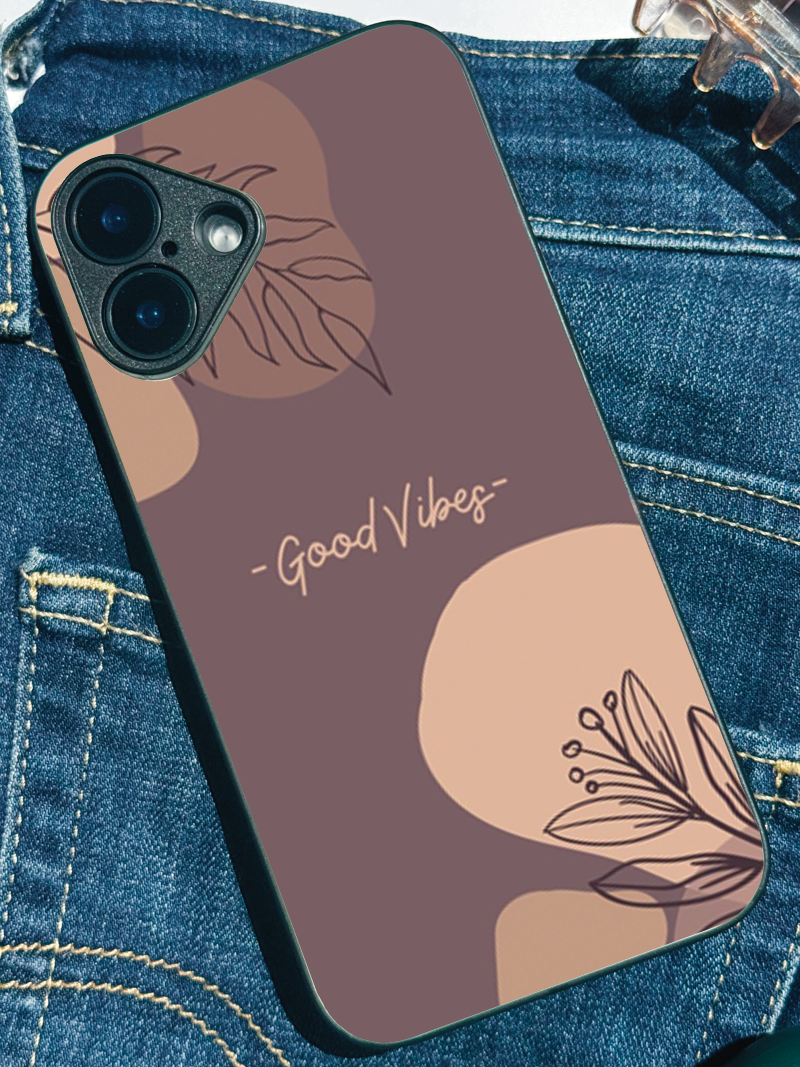 Calm Aura Premium Glass Back Cover For iPhone 11,12,13,14,15,16,17 Models The Case & Co